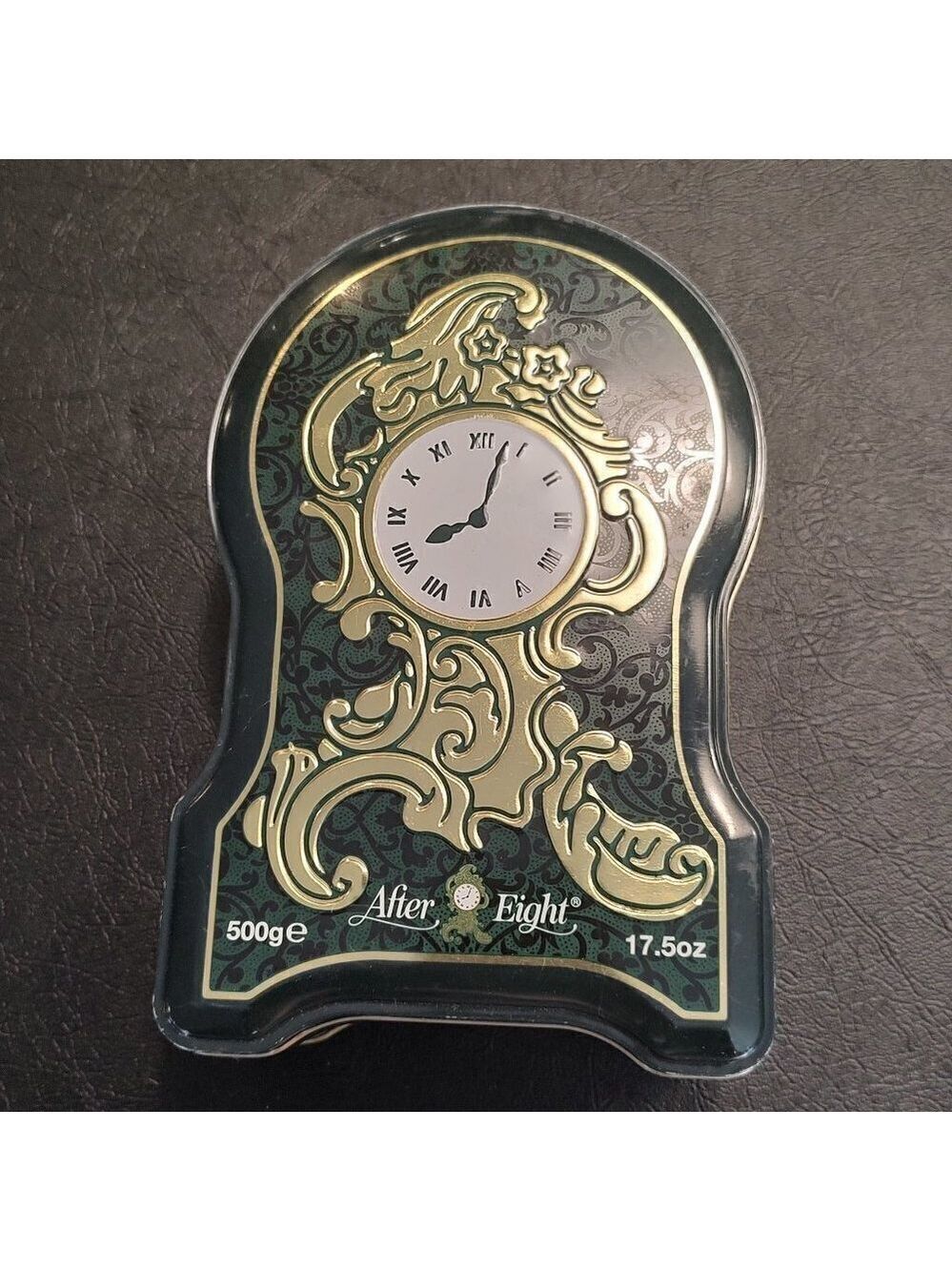 After Eight Mantel Clock Tin Vintage 8 Empty